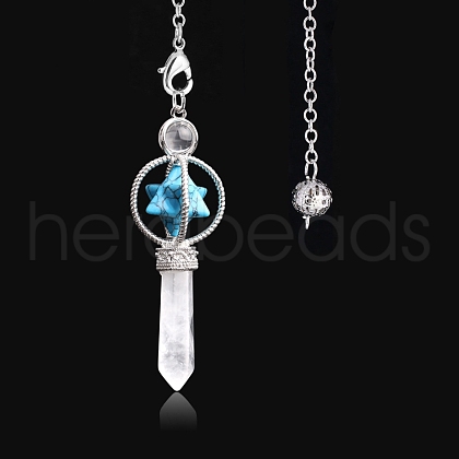Natural Turquoise Hexagonal Pointed Dowsing Pendulums PW-WG0B402-02-1