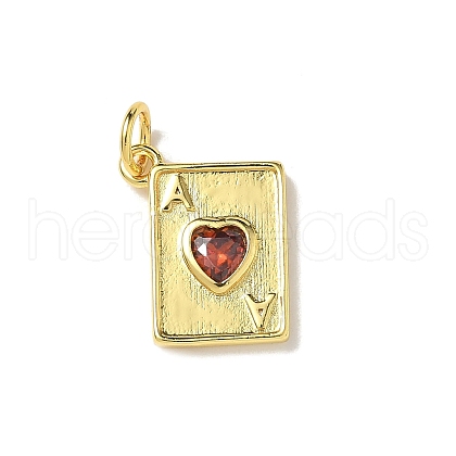 Brass Micro Pave Cubic Zirconia Charms KK-I276-52G-1