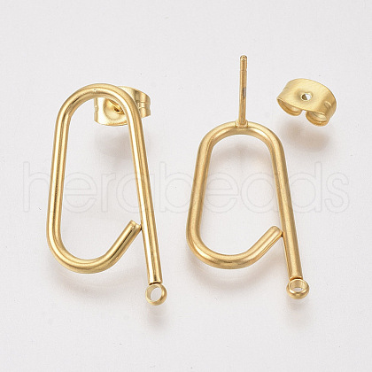 Left and Right 304 Stainless Steel Stud Earring Findings X-STAS-S079-142B-1