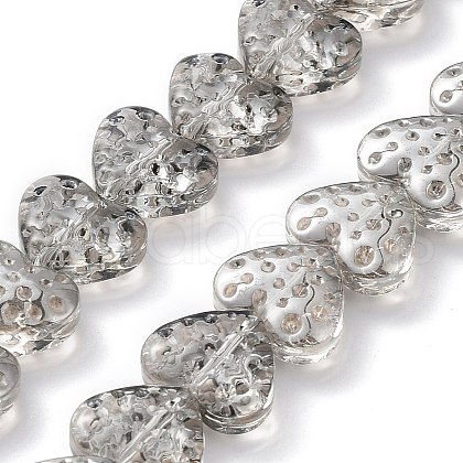 Electroplate Transparent Glass Beads Strands EGLA-R114-02A-PL01-1