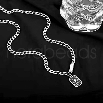 Alloy Pendant 316 Surgical Stainless Steel Chain Necklaces for Men FS-WG50373-13-1