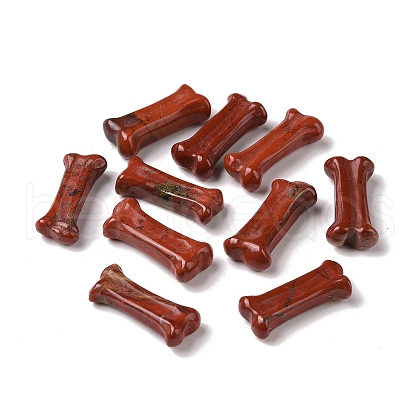 Natural Red Jasper Dog Bone Shape Sculptures DJEW-G033-01A-01-1