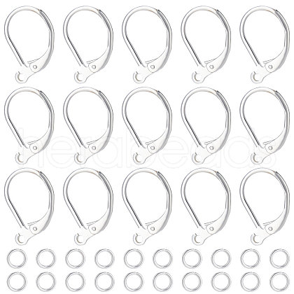 Beebeecraft 20Pcs 2 Style Brass Leverback Earring Findings with Loop DIY-BBC0001-02S-1