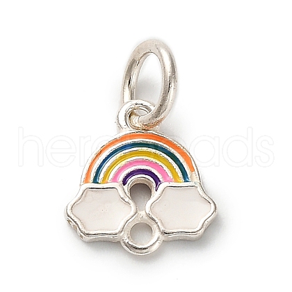 925 Sterling Silver Colorful Enamel Charms STER-C014-02B-S-1