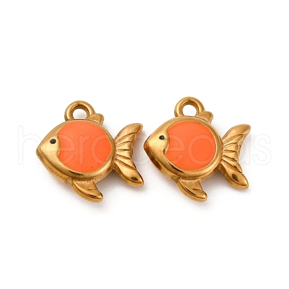304 Stainless Steel Enamel Pendants STAS-Q363-01B-G-1