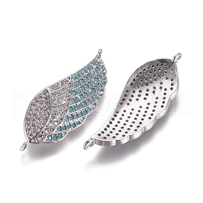 Brass Micro Pave Cubic Zirconia Links connectors ZIRC-K081-579-1