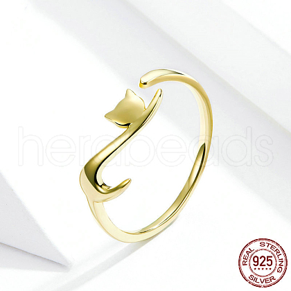 Cat Shape 925 Sterling Silver Cuff Rings FS-WG060B2-02-1