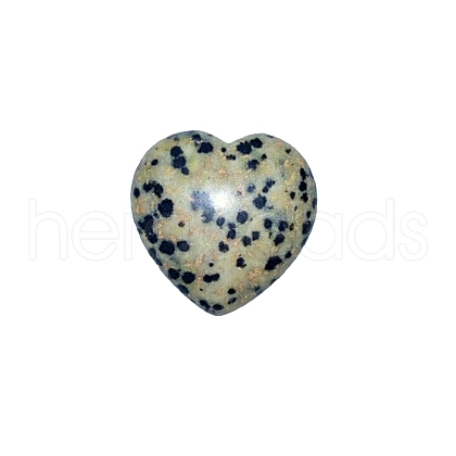 Natural Dalmatian Jasper Heart Palm Stone PW-WG64204-10-1