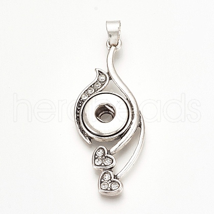 Alloy Rhinestone Snap Pendant Making ALRI-Q233-22-1