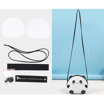 DIY Panda Crossbody Bag Making Kits PURS-PW0010-50B-1