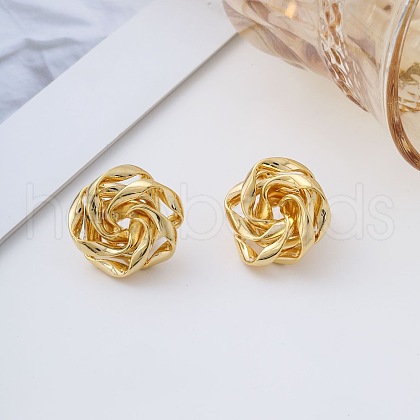 Hollow Rose Brass Stud Earrings YS7218-1-1