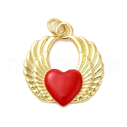 Brass Enamel Pendants KK-P303-12G-1