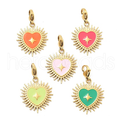 304 Stainless Steel Enamel Pendant Decoration STAS-L283-41G-1