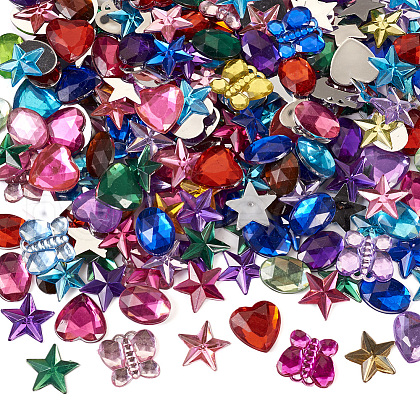 Flat Back & Back Plated Acrylic Rhinestone Cabochons MACR-TA0001-62B-1