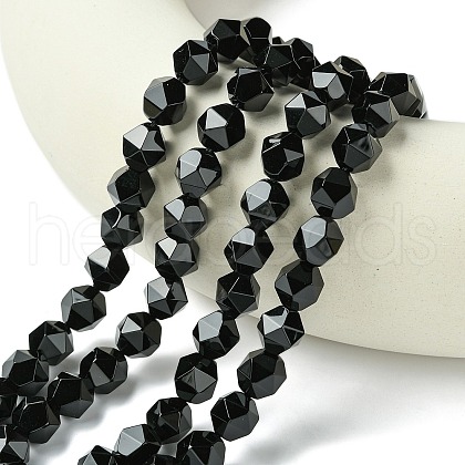 Natural Black Onyx Beads Strands G-K066-13-10mm-1