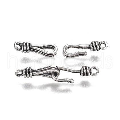 Brass Hook and Eye Clasps KK-F120-016AS-1