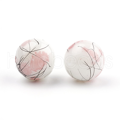 Drawbench & Baking Painted Glass Beads Strands GLAA-S176-6mm-05-1