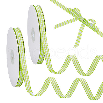 Tartan Pattern Nylon Ribbon for Garment Accessories OCOR-WH0097-55A-1