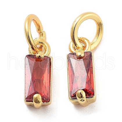 Brass Micro Pave Cubic Zirconia Charms ZIRC-F111-03G-10-1