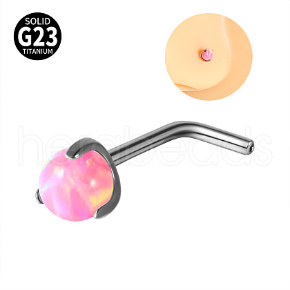 G23 Titanium & Imitation Opal L-Shaped Nose Rings WG62851-09-1