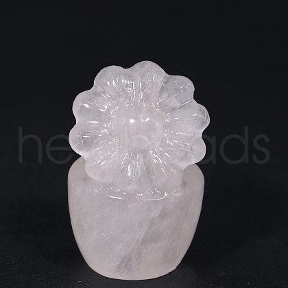 Flower Pot Natural Quartz Crystal Healing Figurines PW-WG35281-01-1