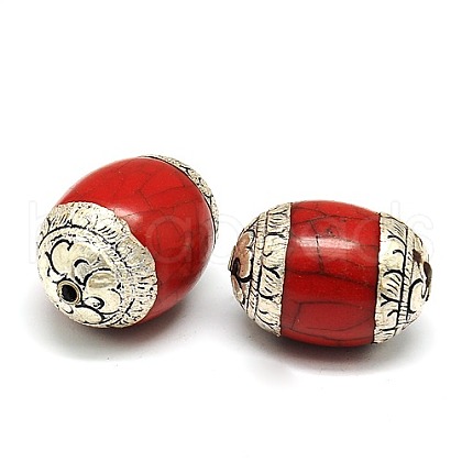 Handmade Tibetan Style Beads TIBEB-K023-03A-1