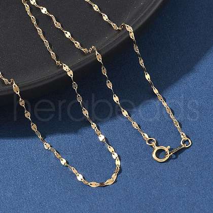 Brass Dapped Chain Necklaces for Women Men NJEW-Z068-11G-1