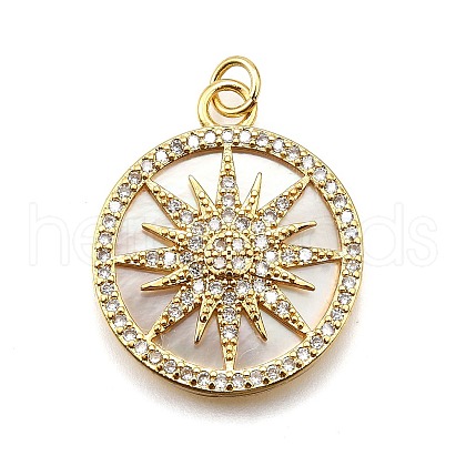Rack Plating Brass Micro Pave Cubic Zirconia Pendants KK-K401-85G-1