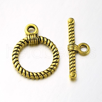 Tibetan Style Alloy Ring Toggle Clasps PALLOY-N0112-01AG-1