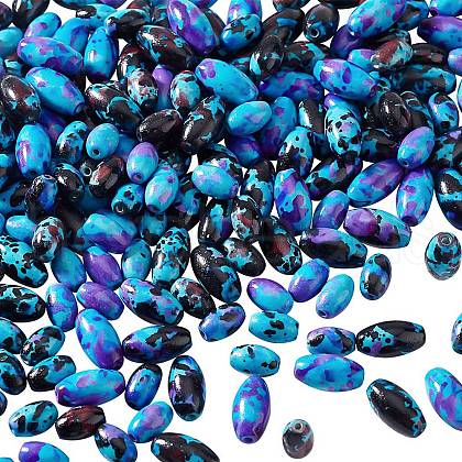 ARRICRAFT 6 Strands 6 Styles Spray Painted Synthetic Turquoise Beads Strands G-AR0005-97-1