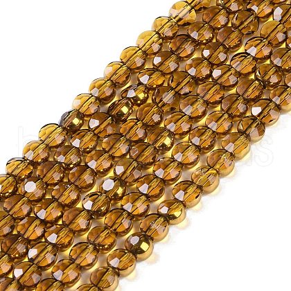 Electroplate Glass Beads Strands EGLA-Q128-02A-FP04-1