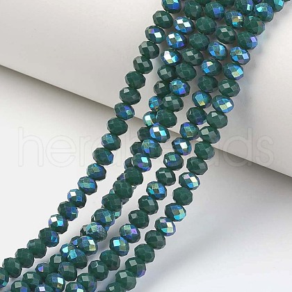 Electroplate Opaque Solid Color Glass Beads Strands EGLA-A034-P4mm-L06-1
