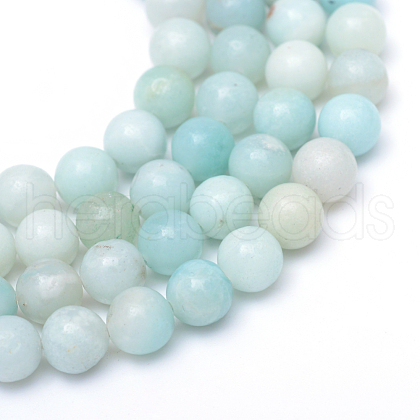 Round Natural Grade A Amazonite Bead Strands X-G-R345-8mm-16-1