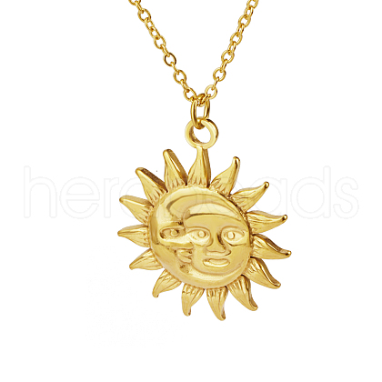 Stylish Stainless Steel Sun Pendant Necklaces for Women EQ3081-2-1