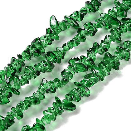 Spray Painted Transparent Glass Beads Strands GLAA-P060-01A-07-1