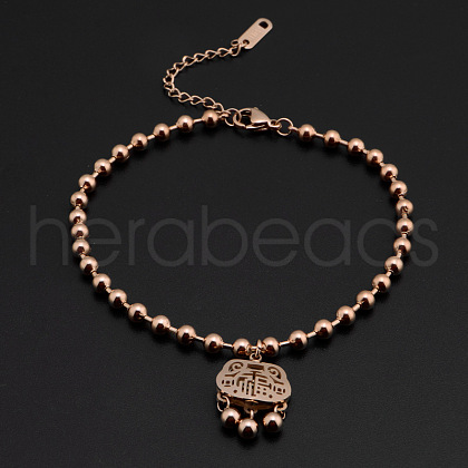 Stainless Steel Charm Anklets WGE3F25-40-1