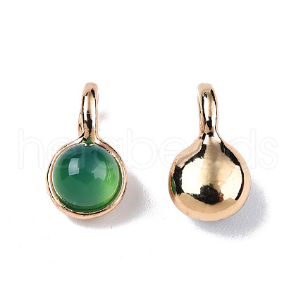 Natural Green Onyx Agate Charms G-N326-141B-1