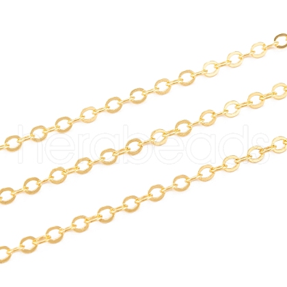 Brass Flat Oval Cable Chains CH030-G-1