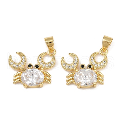 Brass Micro Pave Cubic Zirconia Pendants KK-A257-18G-03-1