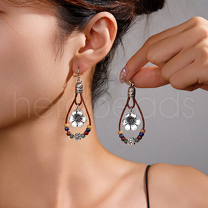 Alloy Synthetic Turquoise Dangle Earrings FS-WG12E90-05-1