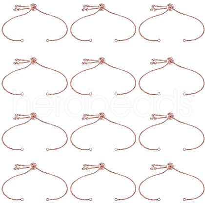 SOFPLATE 12Pcs Rack Plating Adjustable Brass Slider Bracelet Making KK-SP0001-80RG-1
