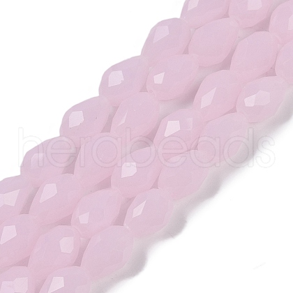 Electroplate Imitation Jade Glass Beads Strands EGLA-N013-J4mm-D01-1