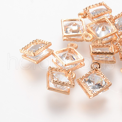 Rhombus Alloy Charms ZIRC-R007-053A-03-1