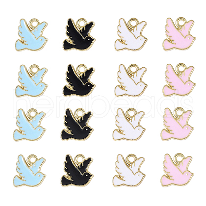 80Pcs 4 Colors Zinc Alloy Enamel Charms PALLOY-CJ0001-151-1
