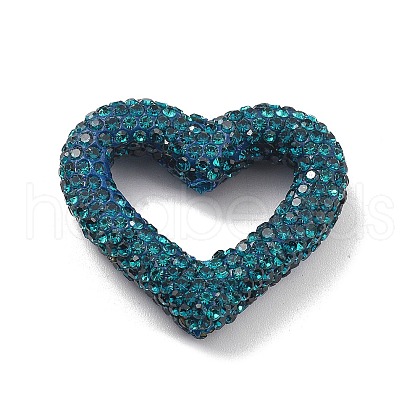 Heart Shape Polymer Clay Rhinestone Beads CLAY-NH0001-09A-09-1