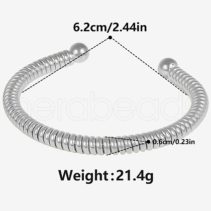 304 Stainless Steel Spring Cuff Bangles AL7031-1-1