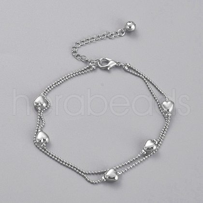 Brass Multi-Strand Anklets AJEW-B005-21P-1