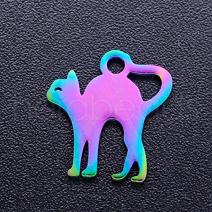 Ion Plating(IP) 304 Stainless Steel Kitten Charms STAS-Q201-JN215-1