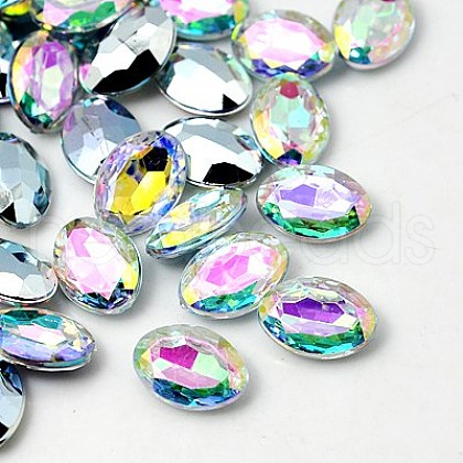 Imitation Taiwan Acrylic Rhinestone Cabochons GACR-A007-10x14mm-17-1