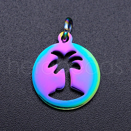 Ion Plating(IP) 201 Stainless Steel Pendants STAS-S105-JN157-1